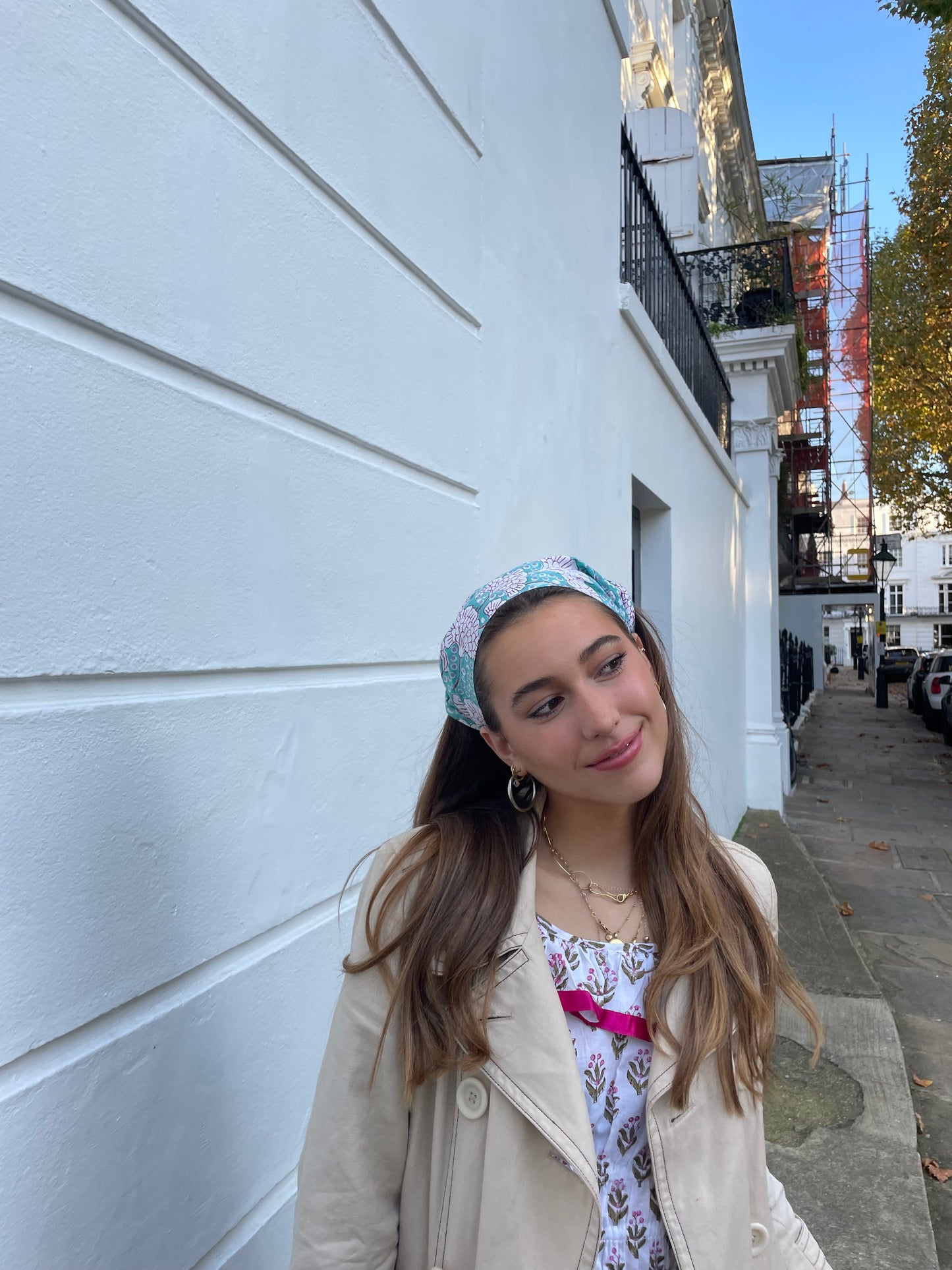 Blue Block Print Headband