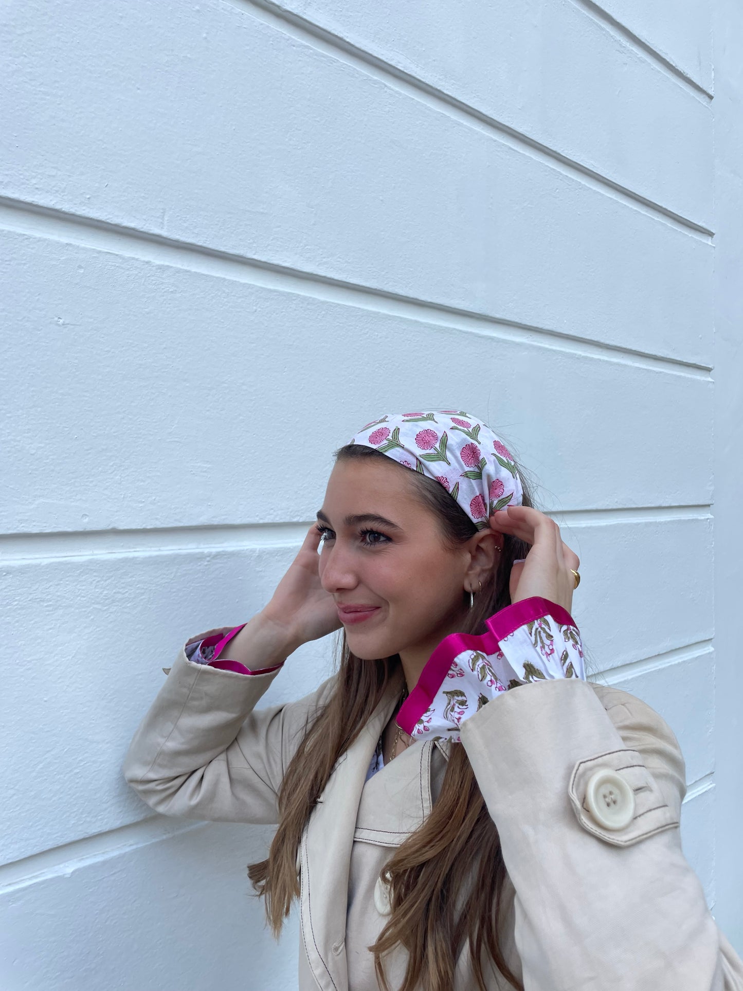 Pink Block Print Headband