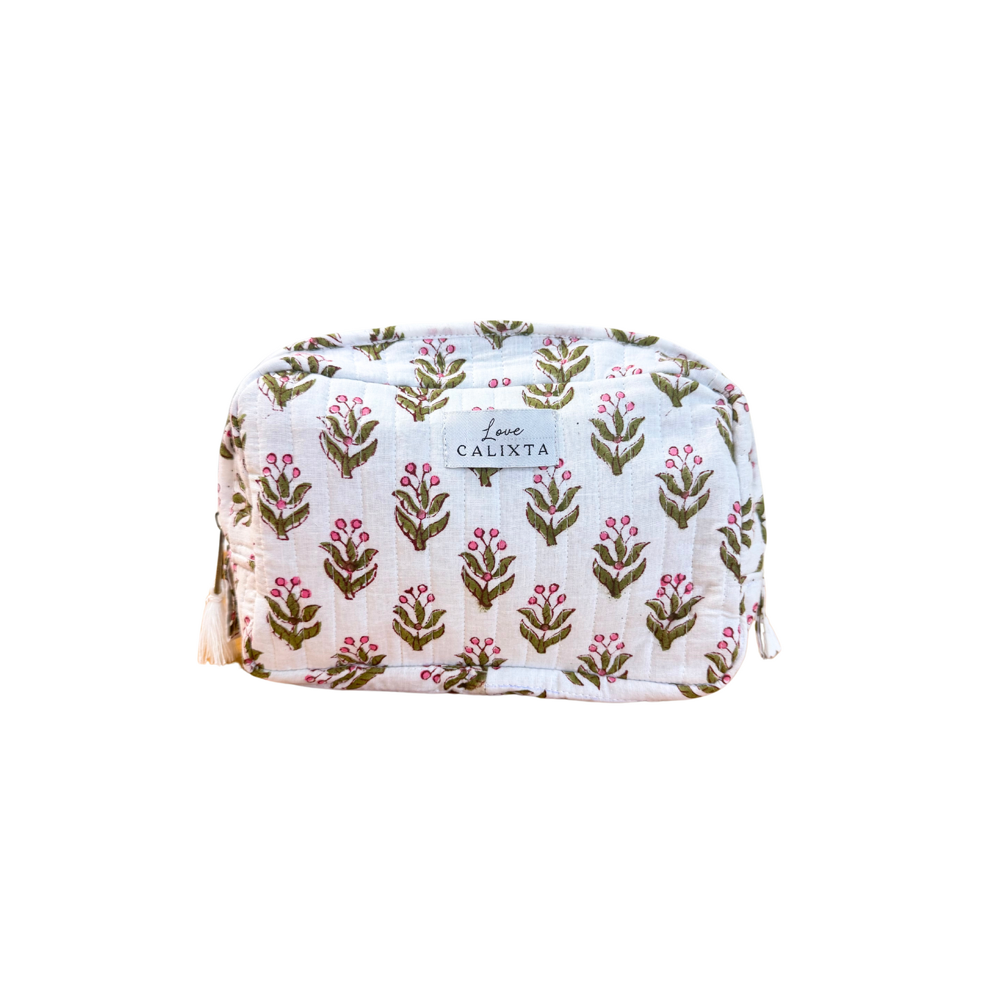White Floral Washbag
