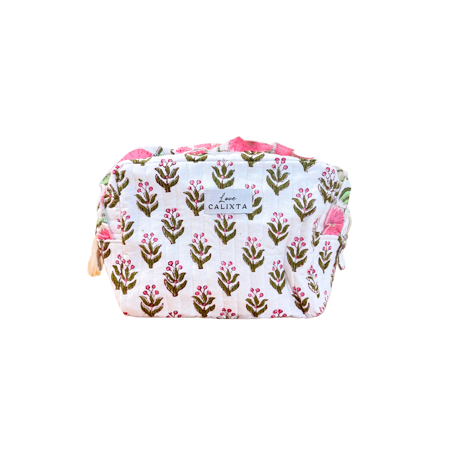Floral White Frill Washbag