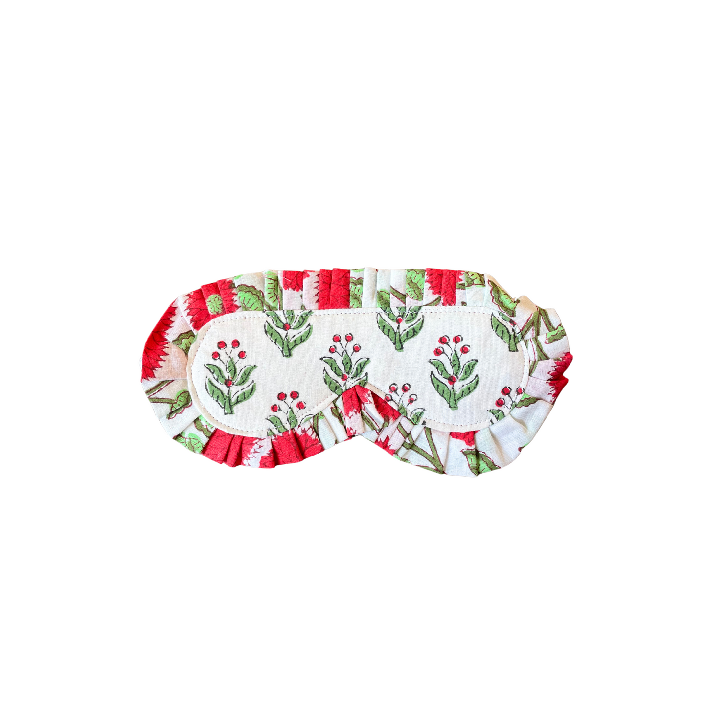 Red Block Print Eye Mask