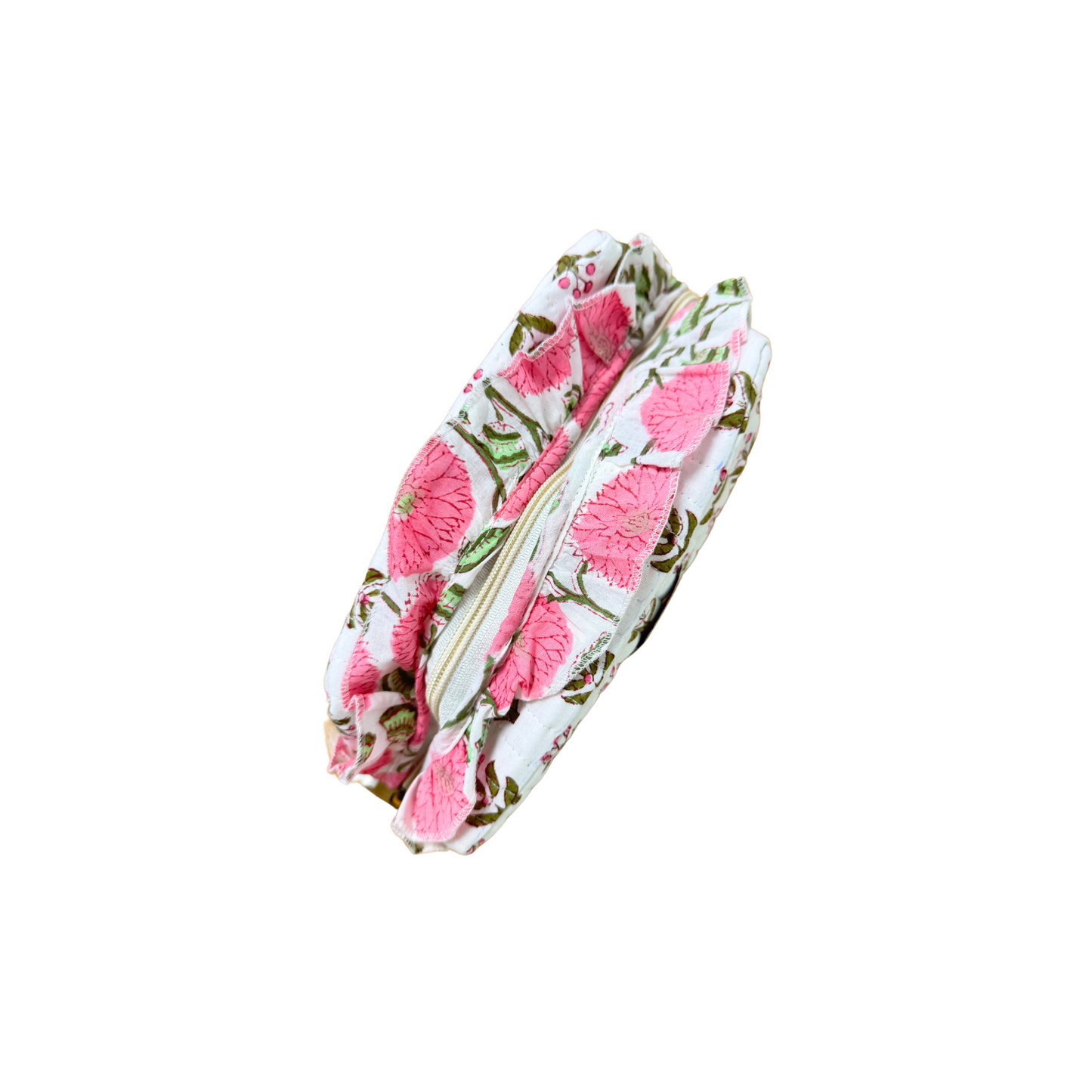 Floral White Frill Washbag