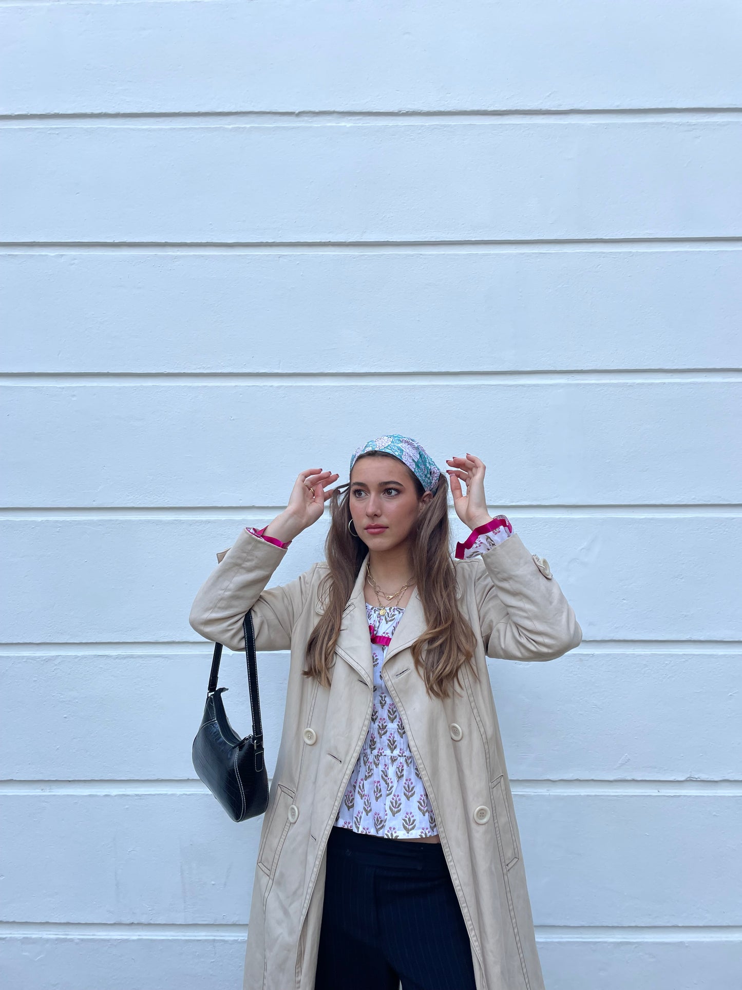 Blue Block Print Headband