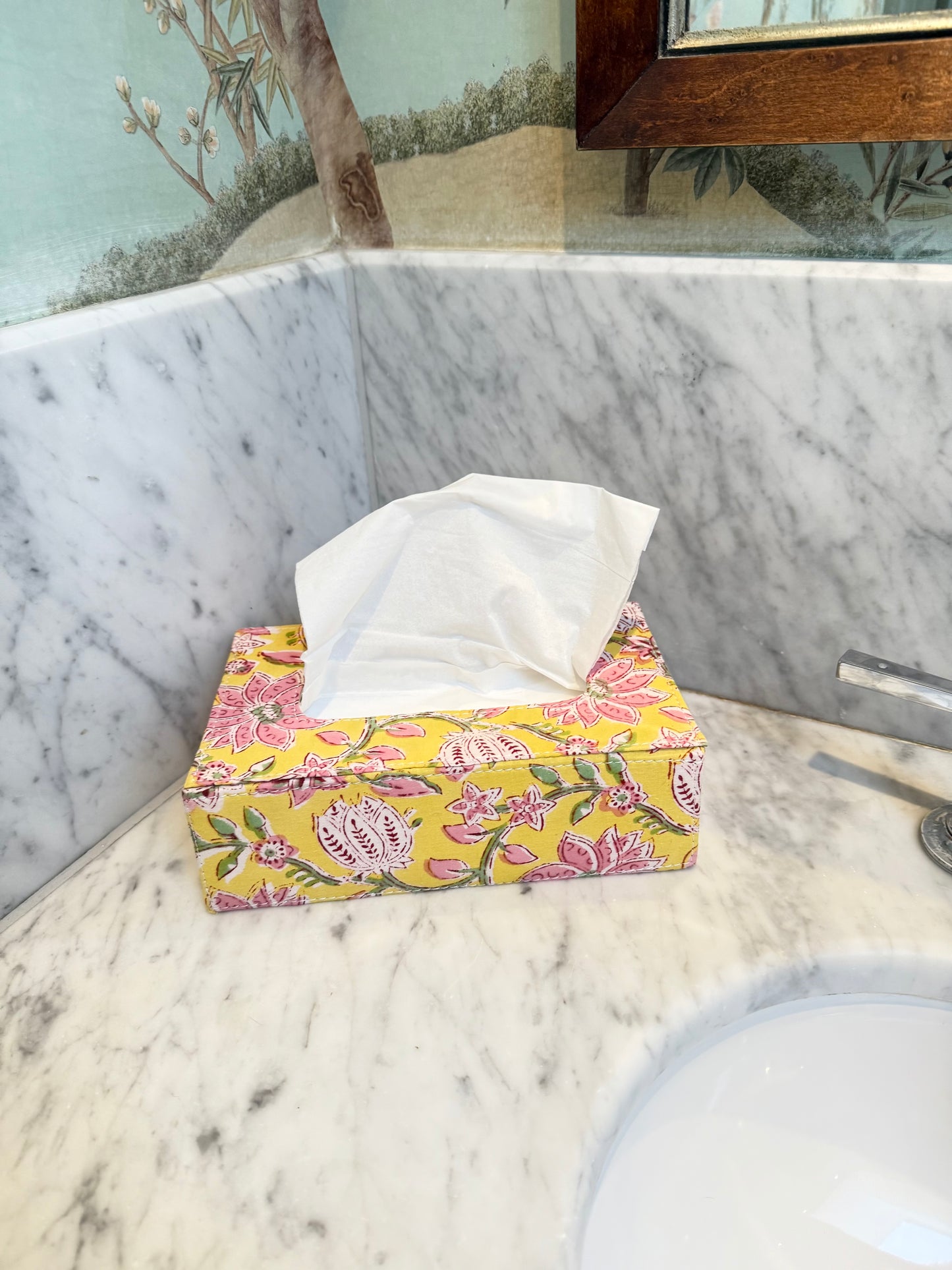 Yellow Tissue Box Holder