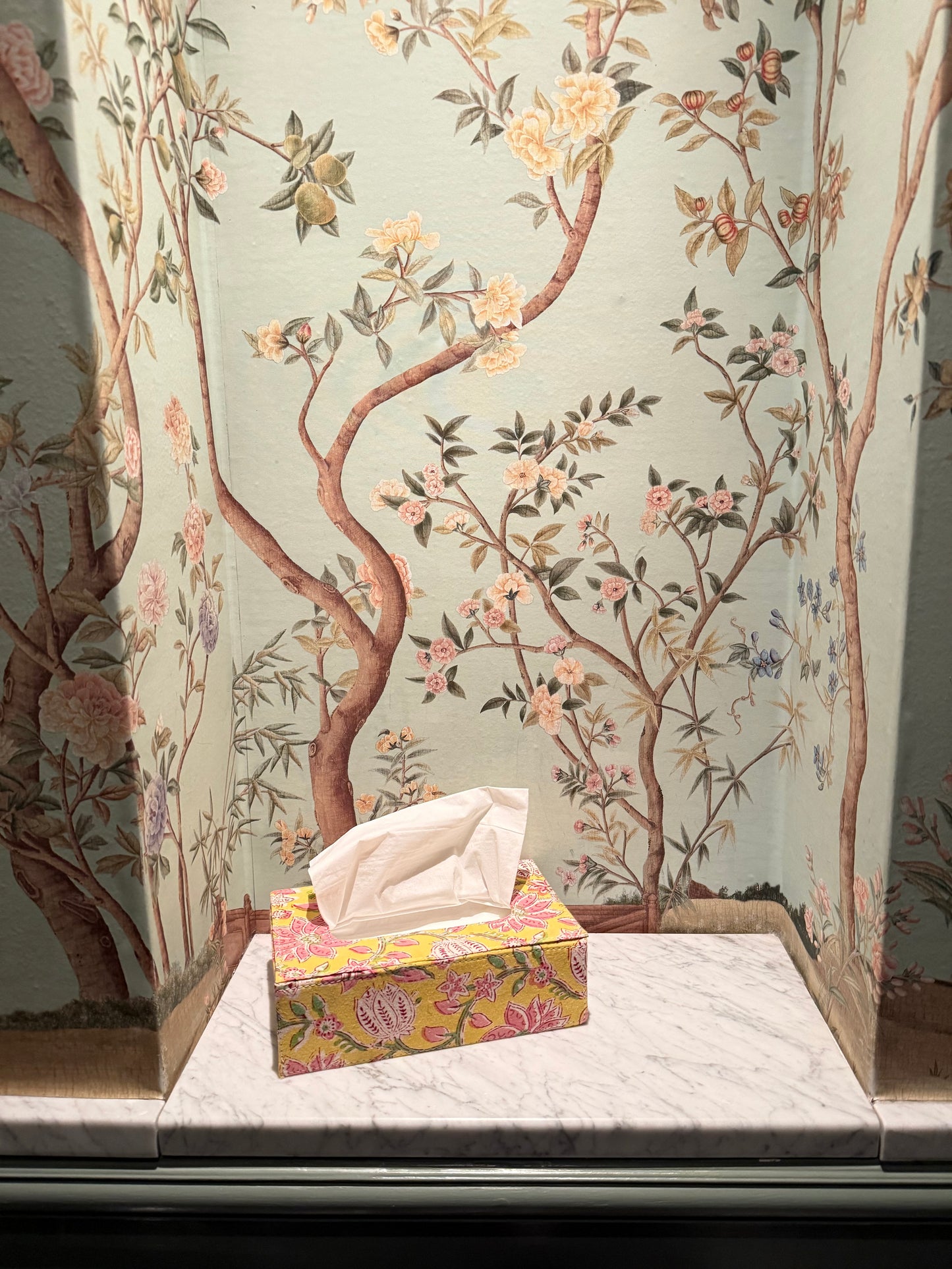 Yellow Tissue Box Holder