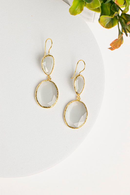 Double Droplet Earrings Ice