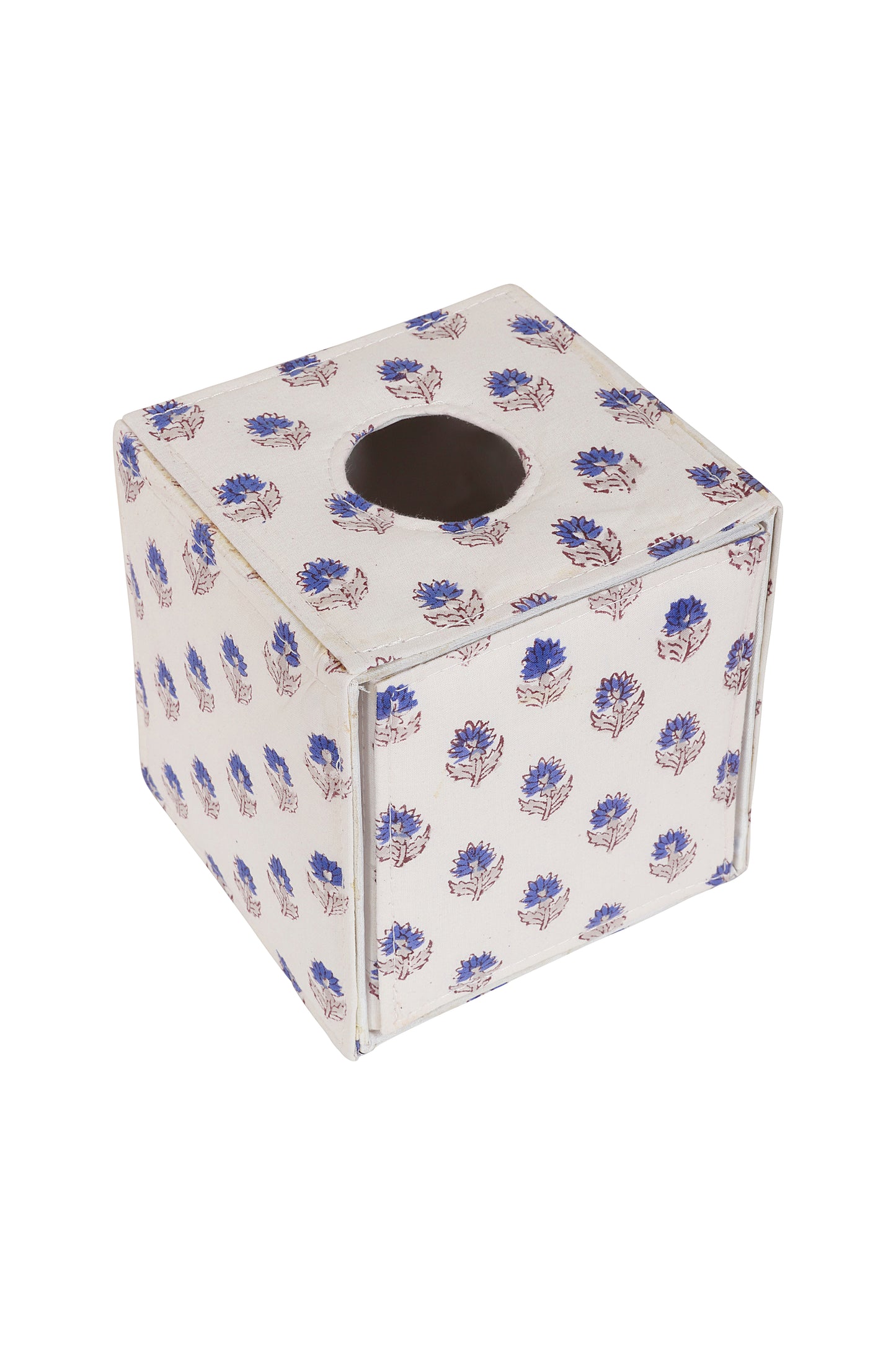 Blue Floral Tissue Box Holder