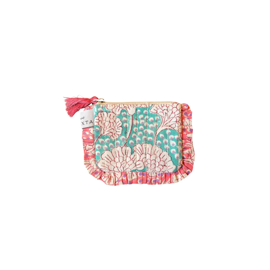 Block Print Coin Purse Blue