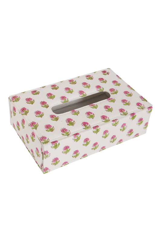 Pink Floral Tissue Box Holder