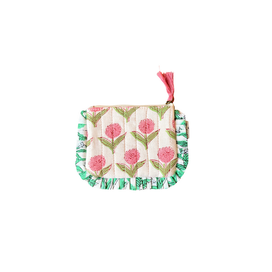 Block Print Coin Purse Pink