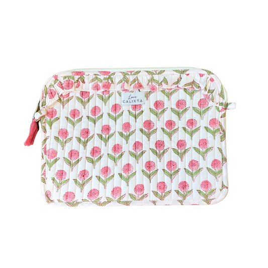 Block Print Laptop Case Pink